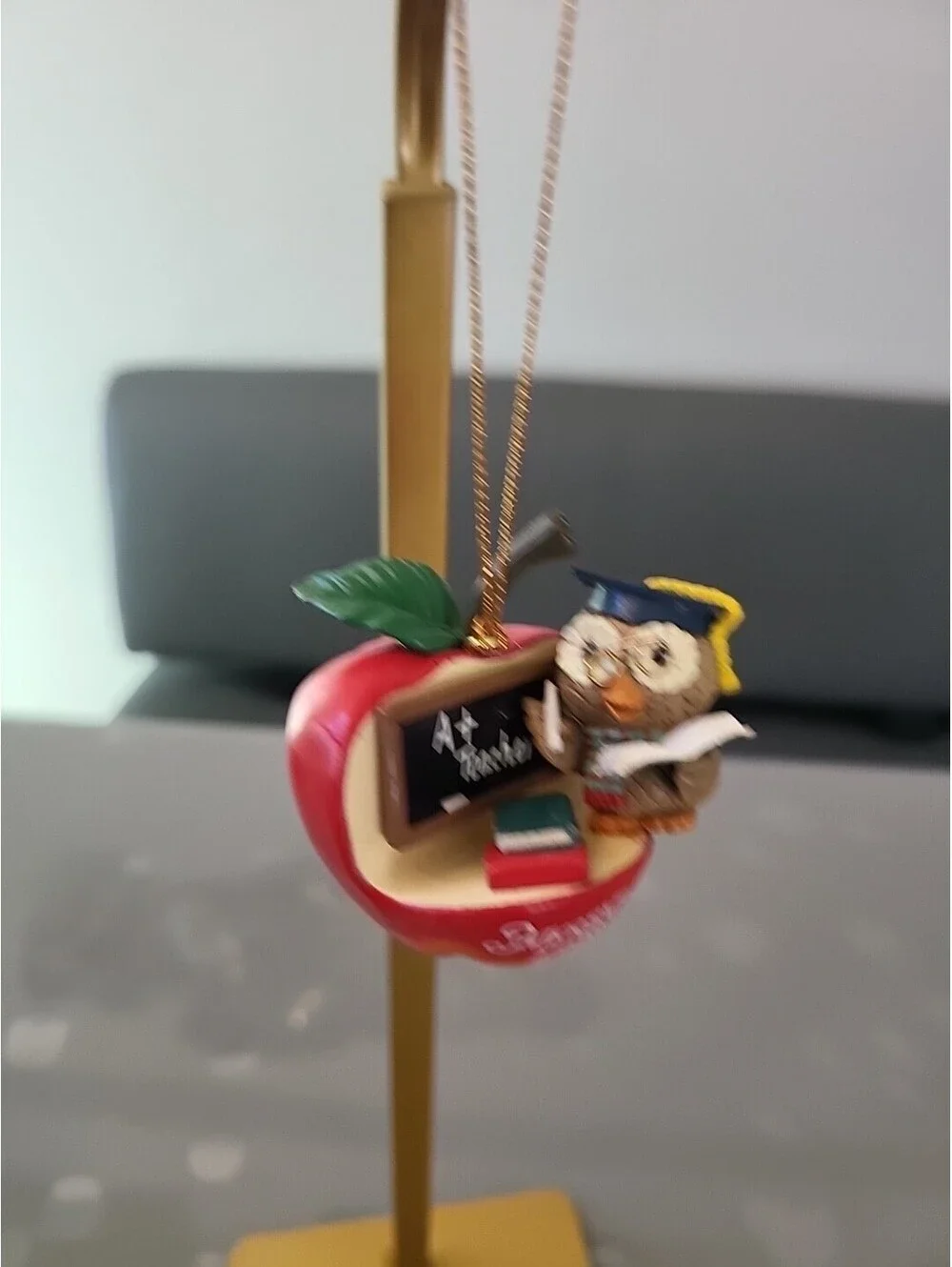 Vtg Christmas Ornament Decoration A+ Teacher Owl Merry Christmas EUC